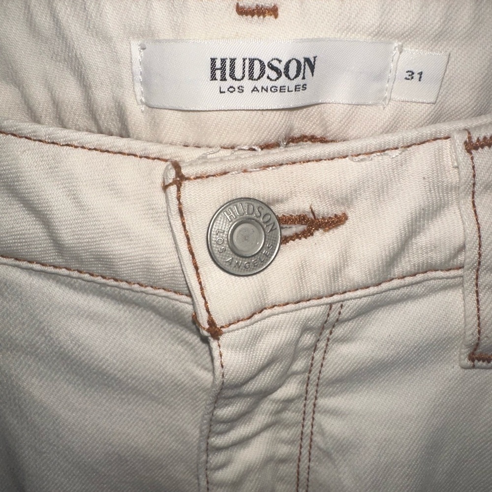Hudson Los Angeles Cream Flare Jeans